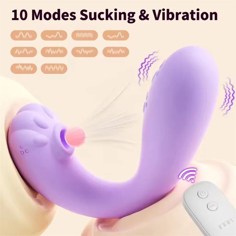 Adult toy wearable nipple clitoral silicone stimulation vibrator with remote suction vibration masturbation device LL-25001