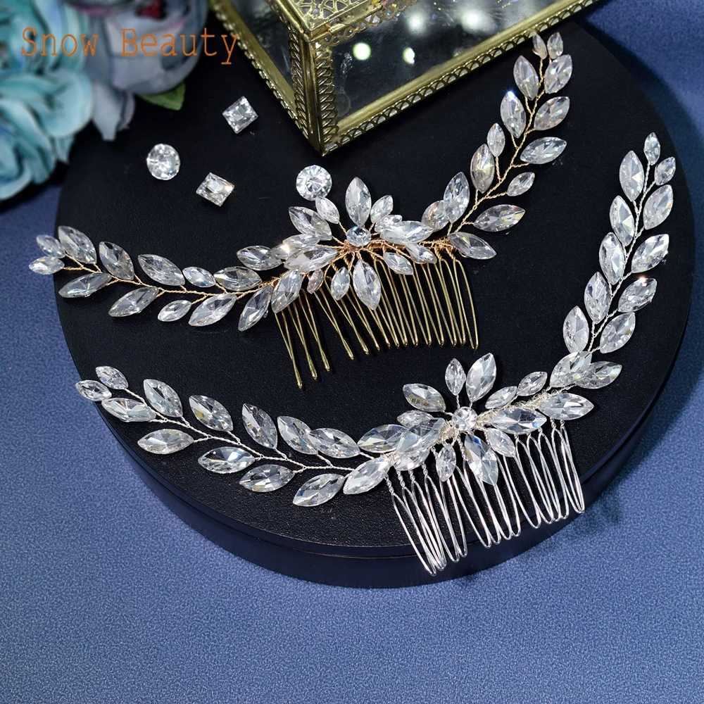 A33 Pearl Wedding Comb Head Jewelry Bride Hair Clips Floral Headpiece Crystal Women Tiaras Rhinestone Bridal Hair cessories L250928MP9Y