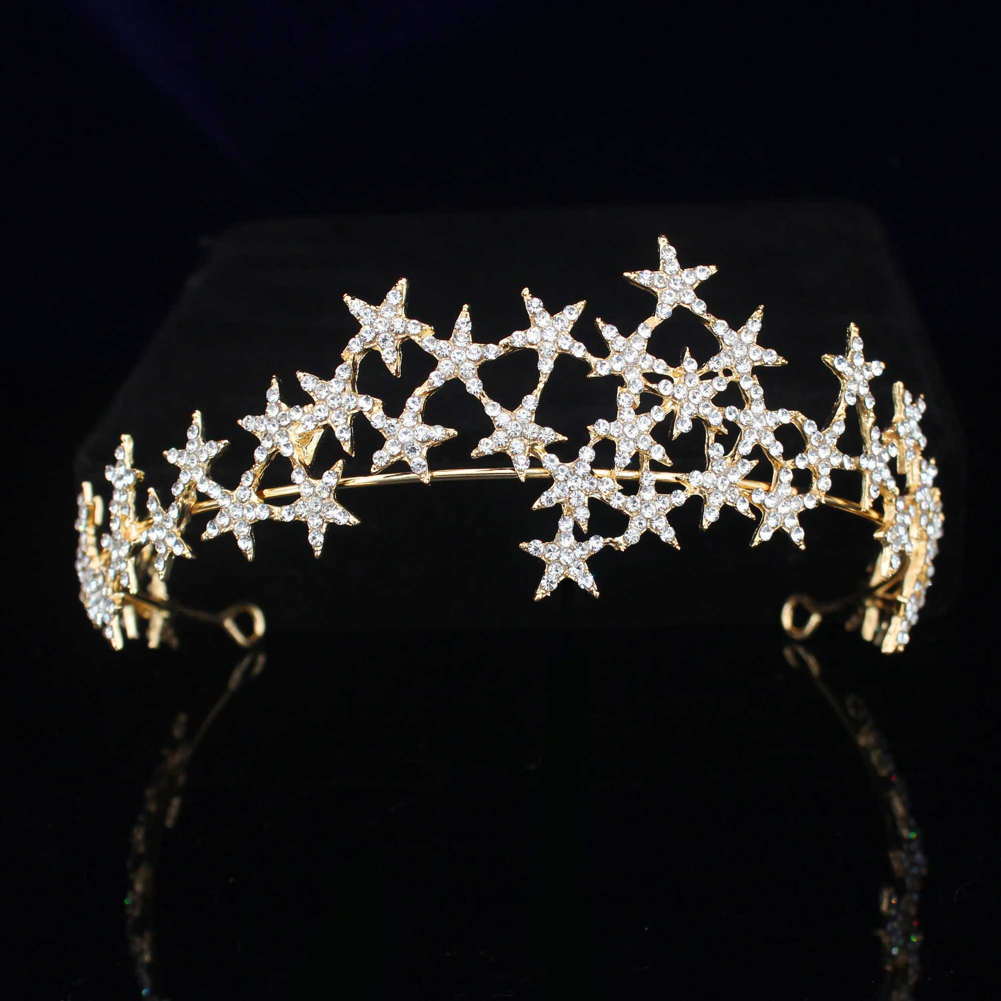Crystal Star Tiara Crown Wedding Bridal Rhinestones Crown Headband Bride Headdress Headpiece Women Girl Hair Jewelry cessories L250928CFWV