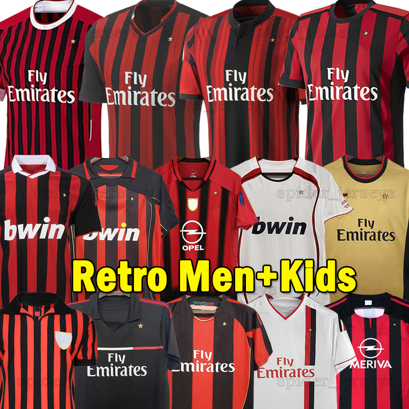 1962 Retro shirts 02 03 Gullit SOCCER JERSEYS Ac 04 05 06 07 08 09 Maldini Van Basten Long sleeve football KAKA Inzaghi 10 11 13 14 15 PIRLO SHEVCHENKO Men kids kits sets