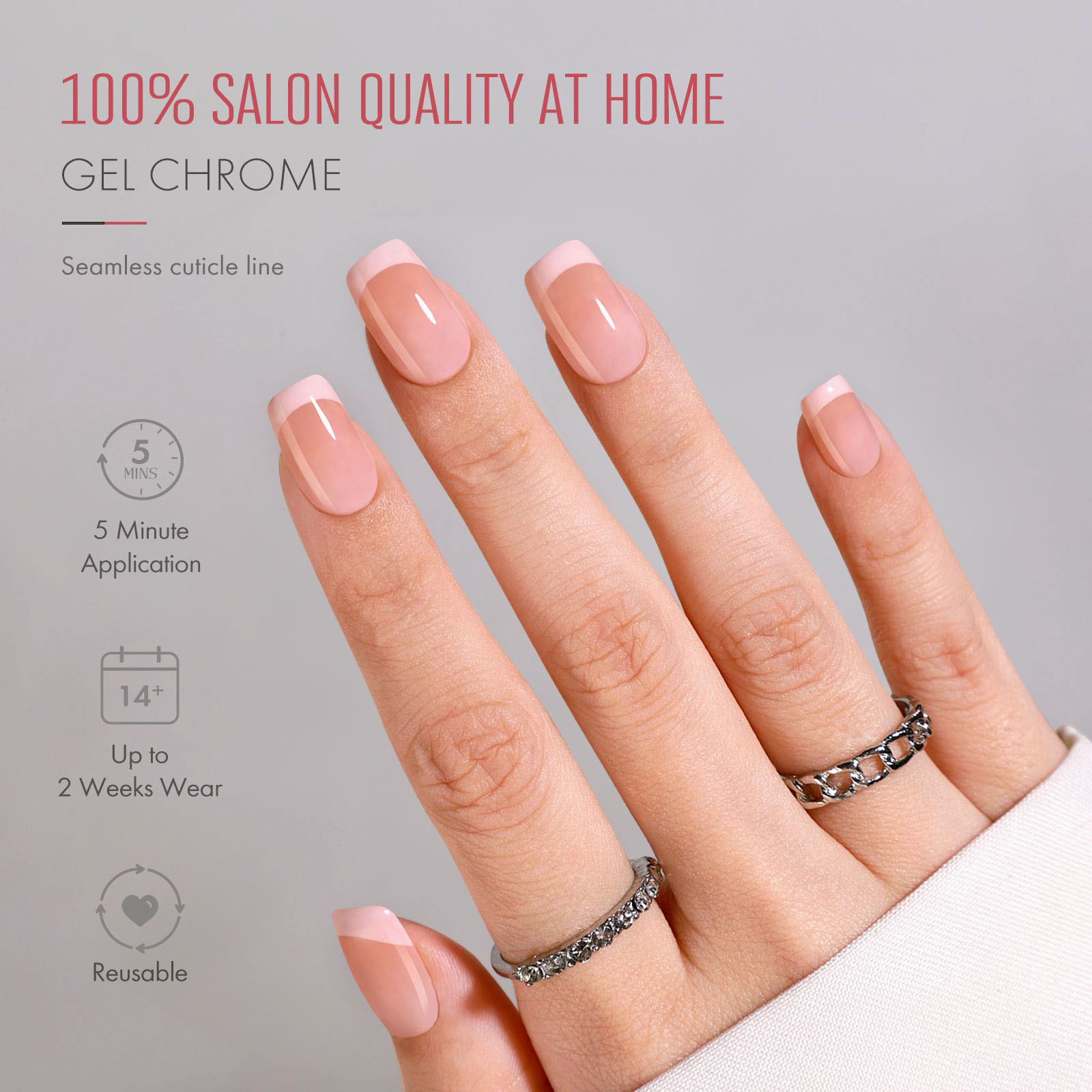 white french square pressons nails are suitable for all four seasons they are shiny and refreshing and are perfect for girls and women to wear in dail