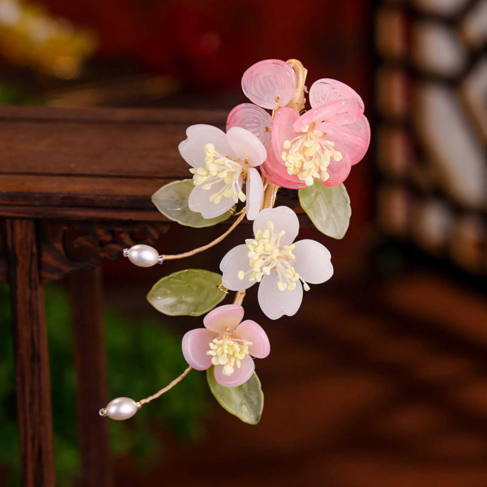 Chinese Flower Hairpins Classic Hair Clip Vintage Hanfu Party Headwear Fairy Wedding Hair cessories Retro Bride Hair Jewelry L250928PNG2