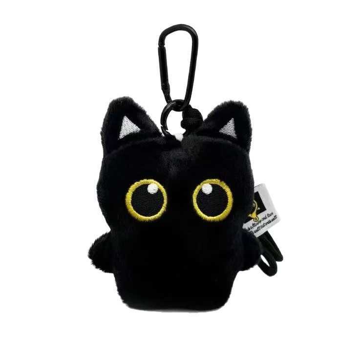 New Sweet Cool Strawberry Little Black Cat Pendant Cute Plush Doll Keychain Plush Toy Pendant Student Backpack Decoration H250928