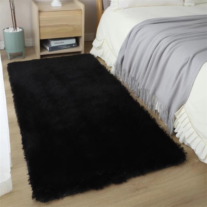 Carpets Plush Pink Carpet Living Room Decoration Fluffy Rug Thick Bedroom Anti Slip Floor Soft Solid Large 0919 H260226