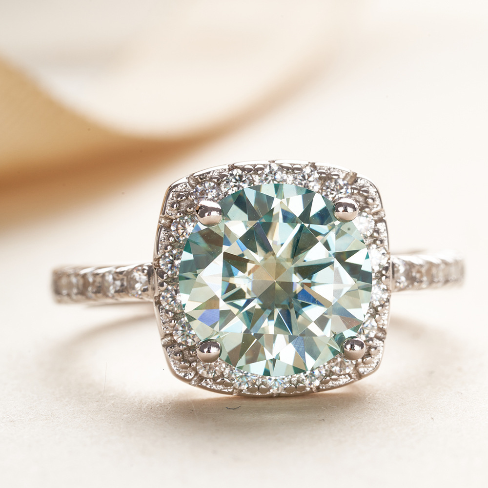 Hot Selling Engagement Ring Round 3 CT 9mm Round Moissanite Sterling Silver Ring with Certificate