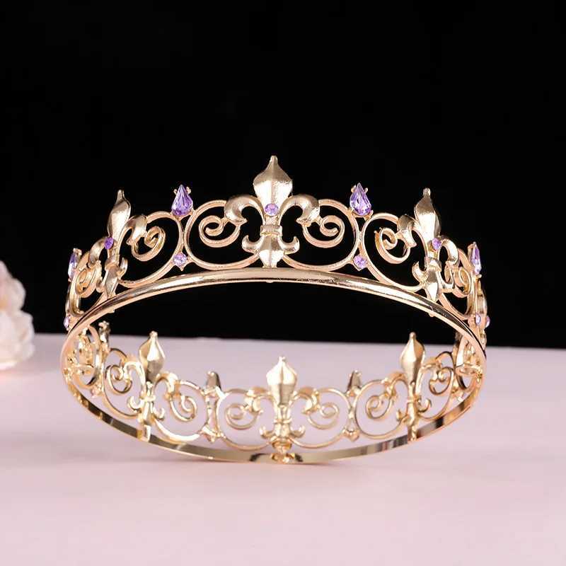 Mens Golden King Crown Headpiece Adult Birthday Crown Halloween Stage Opera Performance unisex Hair Crown L250928RCPN