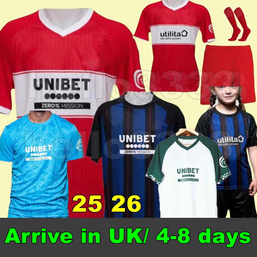 25 26 MiddlEsBrouGhs Soccer Jerseys 2025 2026 Payero Howson McNAIR AKPOM CLARKE FRY FORSS LENIHAN Football Shirt Uniforms Men Kids Kits uniforms tops