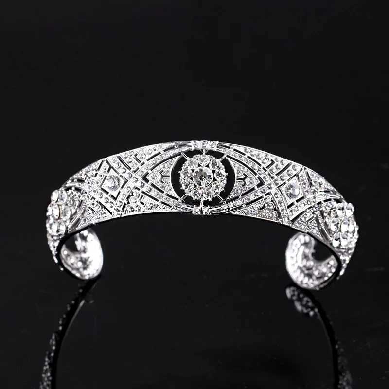 KMVEXO 2023 Royal Rhinestone Crystal Wedding Tiara Hair Jewelry Queen Crown Headband Bridal Hair cessories Princess Hair Bands L250928462Z