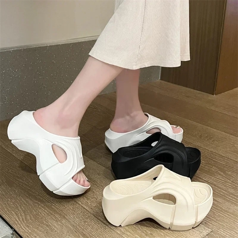 Summer Flip Flops Women Fashion Platform High Heel Slides Shoes Soft EVA Couple Outdoor Modern Beach Casual Slippers Women 250117