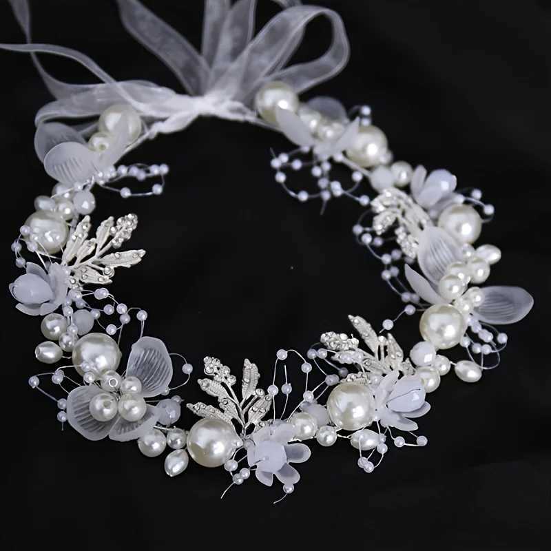 Pearl Flower Headband Bridal headdress Wedding Crown Fashion The wreath brelet Band Tiaras Crystal Headpiece Hair Jewelrys L250928HXEV
