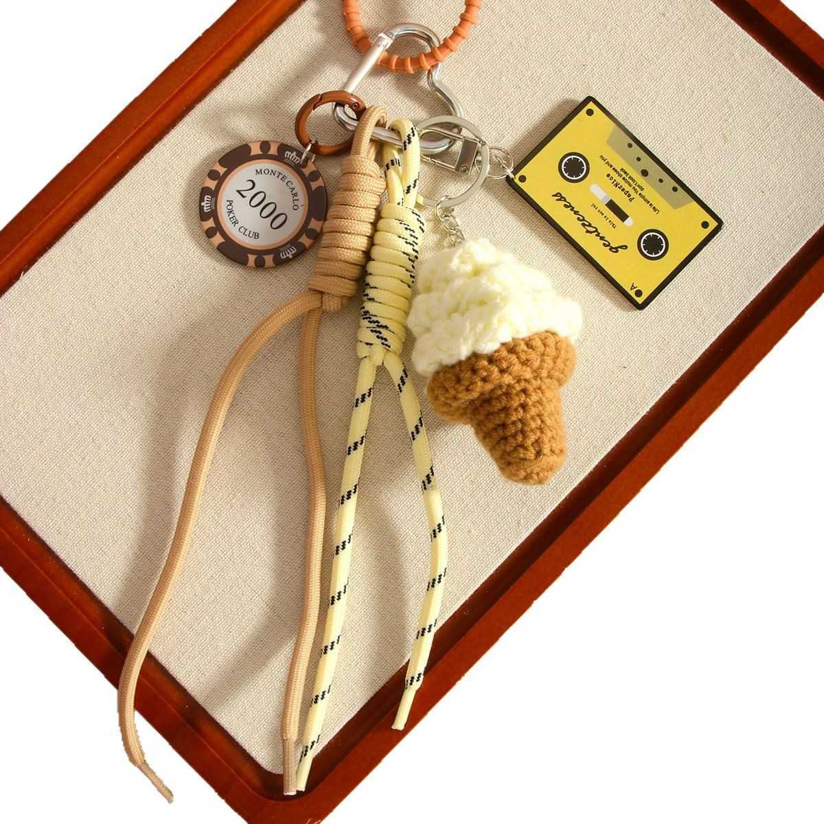 Bag Pendant Creative Cute Ice Cream Chip Pendant Accessory H250928