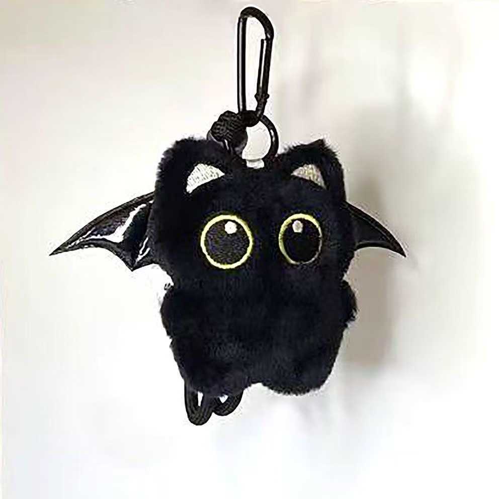 New Sweet Cool Strawberry Little Black Cat Pendant Cute Plush Doll Keychain Plush Toy Pendant Student Backpack Decoration H250928