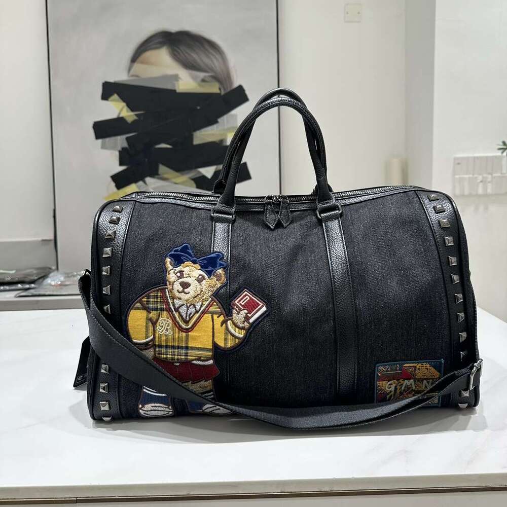 Travel Bag PU Leather Travel Garment Bag Large Capacity Foldable Storage Bag Fashion Outdoor Sports Waterproof Handbag da2dy