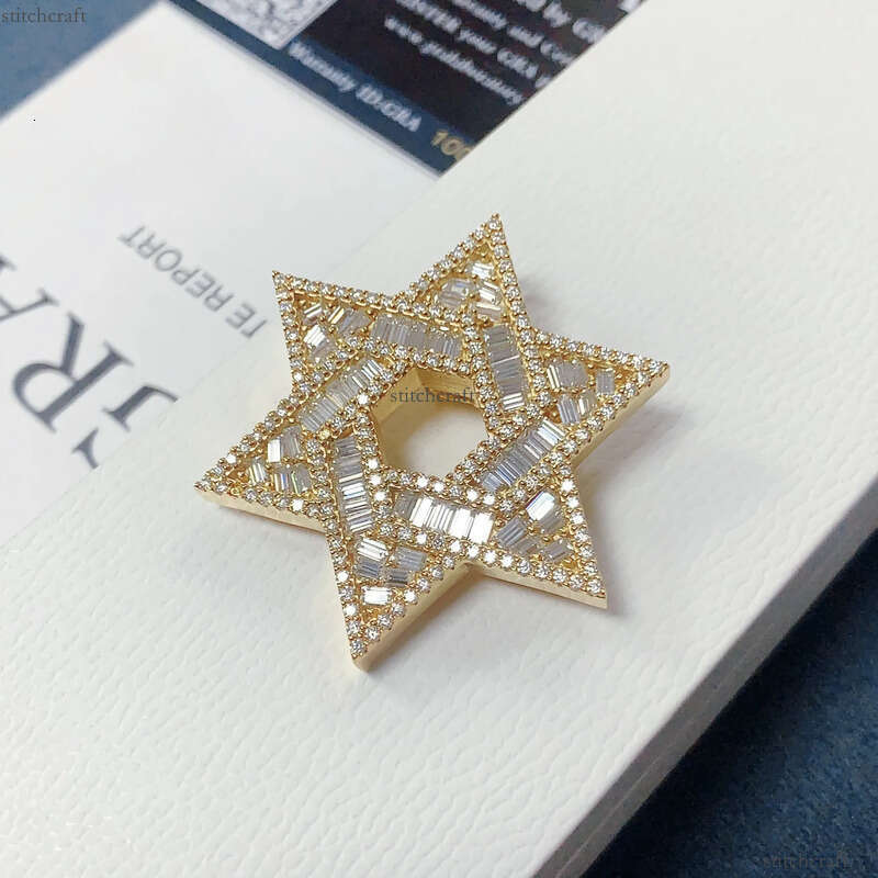 Good Quality Sier baguette Moissanite Hip Hop Je Star of David Jewelry Iced Out Custom Pendant