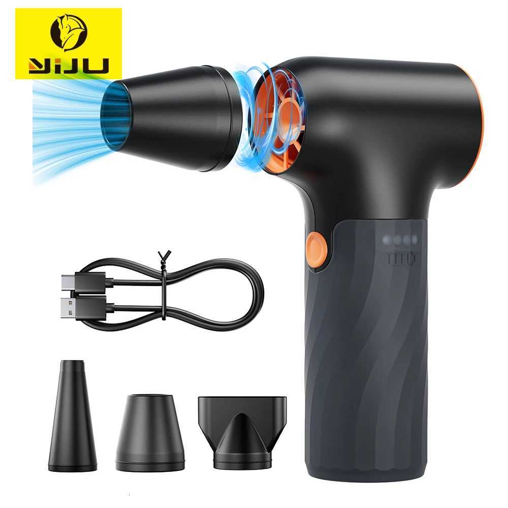 YIJU 130000RPM Air Duster Bless 3 Gear Turbo Mini Air Blower Electric Violent Blower Rechargeable With Light Car Cleaning F250929