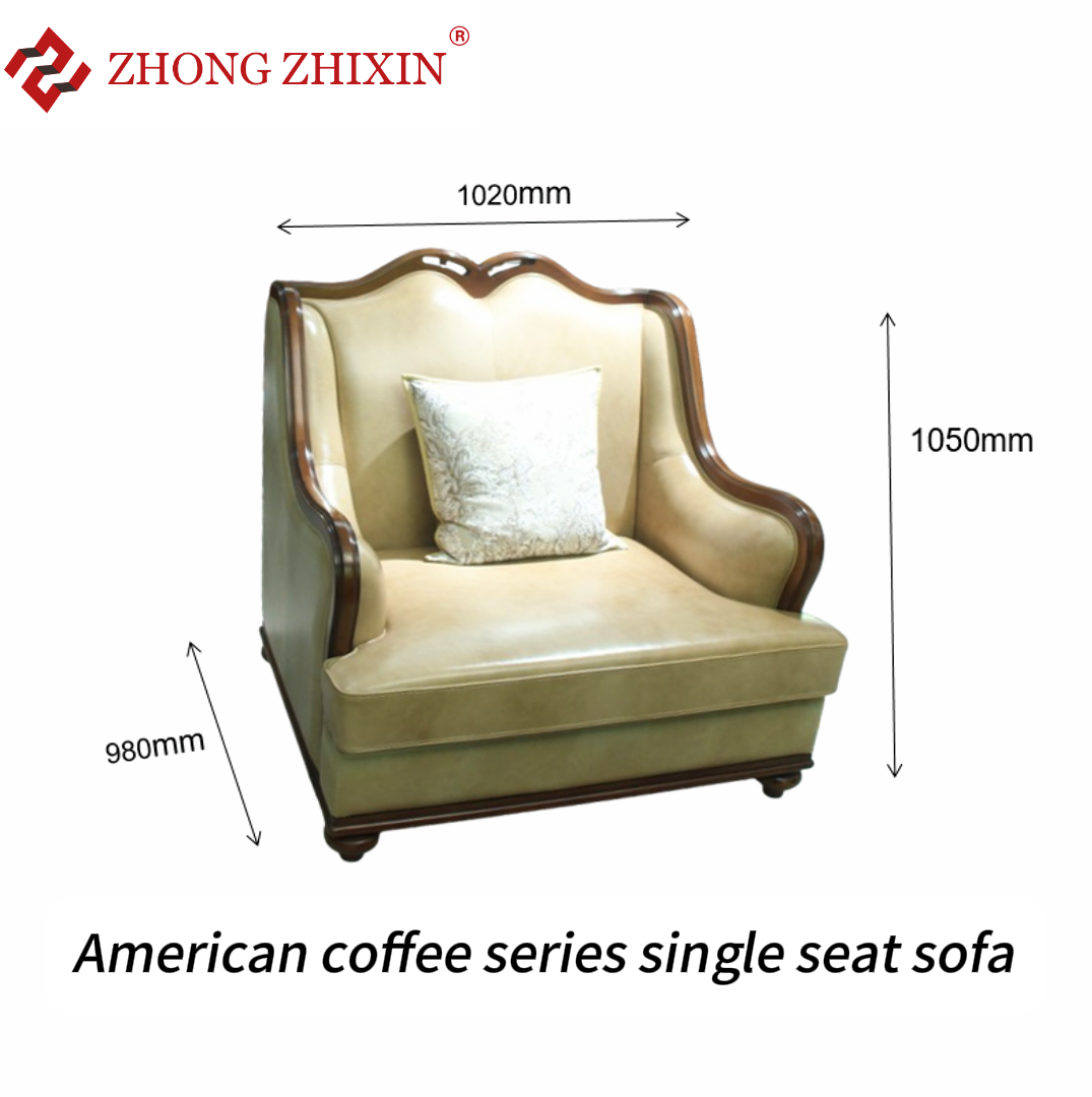 Zhongzhixin Luxury Leather Sofa Designer Coffee Table Set, American Style 3-Seater Sofa with Genuine Leather, Rectangular Table for Living Room, Dark 