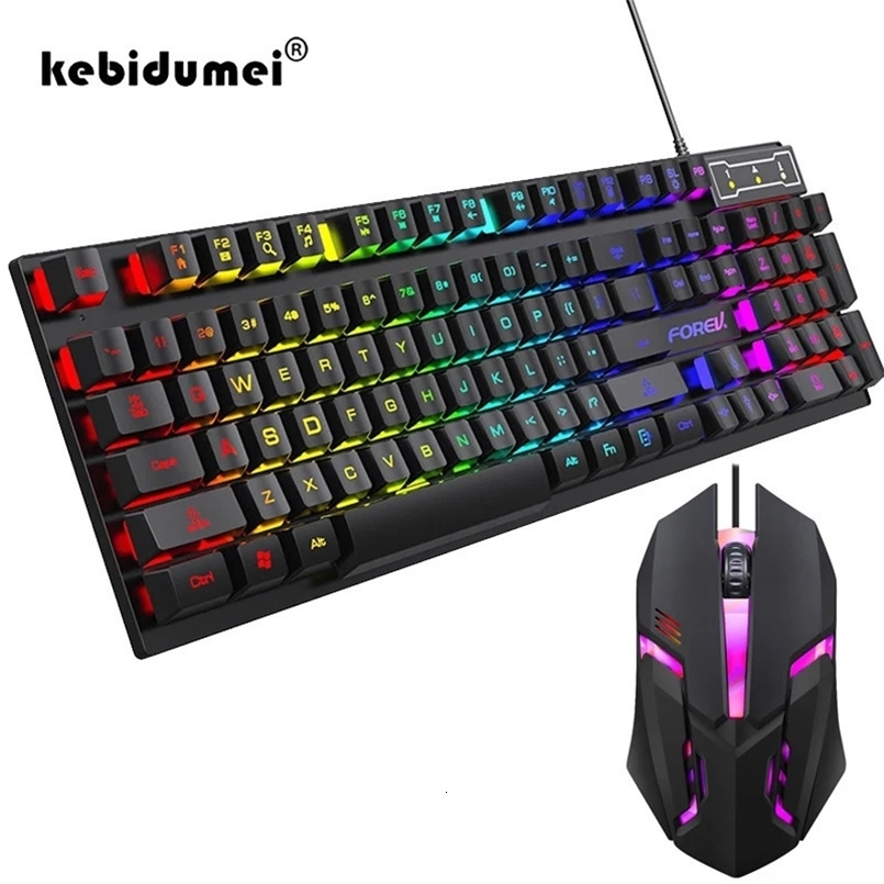 104 key Backlit Mechanical Keyboard Wired Gaming waterproof Luminous keyboard And Mouse Set for Gamer PC Laptop Office 250122