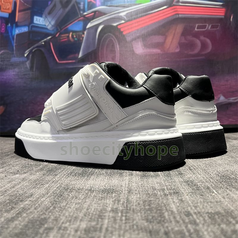 designer shoes white leather platform sneakers easy-on velcro closure versatile trainers casual breathable non-slip mens shoes size 39-44