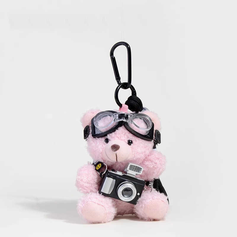 Cute Little Brown Bear Backpack Pendant Backpack Car Keychain Plush Doll Backpack Small Pendant Gift H250928
