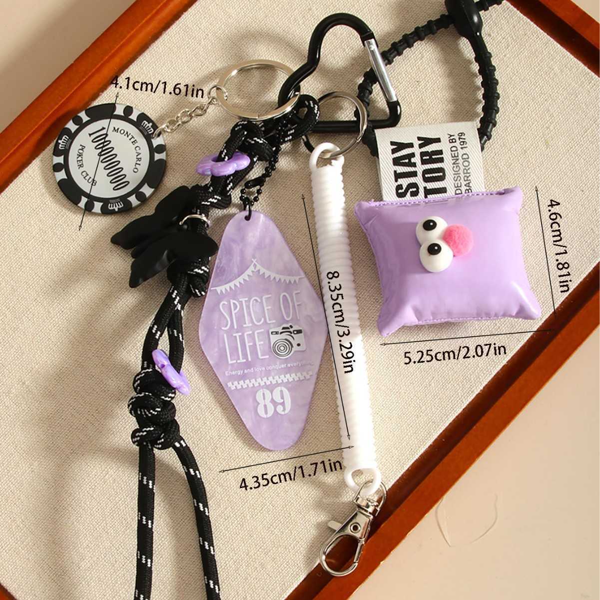 Unique Black and Purple Bag Pendant Big Eyes Cute Small Pillow Decoration Creative Chip Pendant Accessory H250928