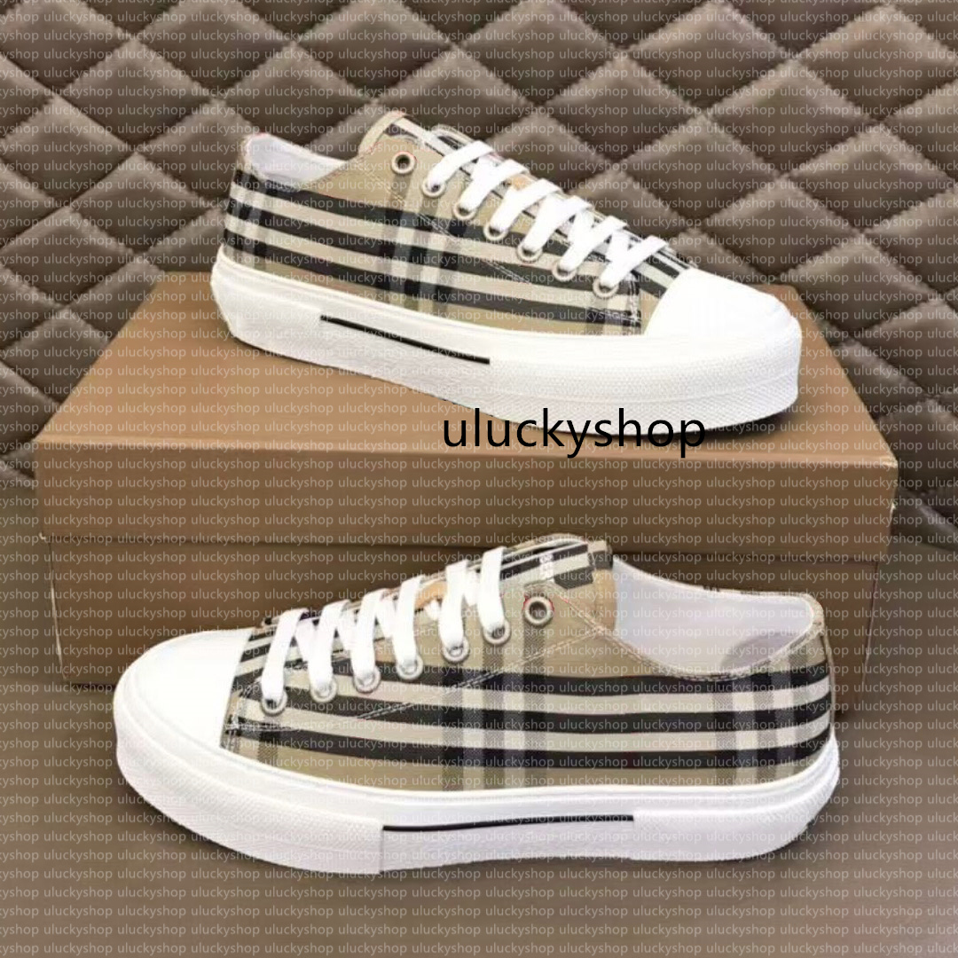 Designer Shoes Vintage Plaid shoes trainers Leather Platform Suede sneaker mens women Shoes Beige Pink Brown Rubber sole Soft Shoe size35-45