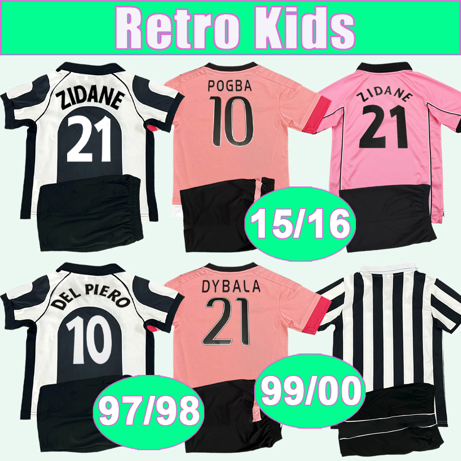 1994 1995 BAGGIO TACCHINARDI Retro Kids Kit Soccer Jerseys DEL PIERO RAVANELLI DAVIDS 15 16 DYBALA Home Away Football Shirts Child Suit Uniforms