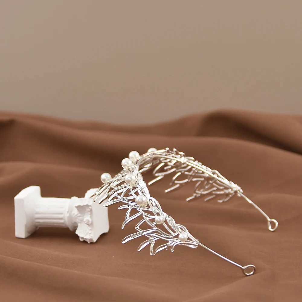 Korean Style Elegant Baroque Tiara Alloy Pearl Wedding Rhinestone Headband Hair Band Rhinestone Crowns Women Hair cessories L250928XBHV