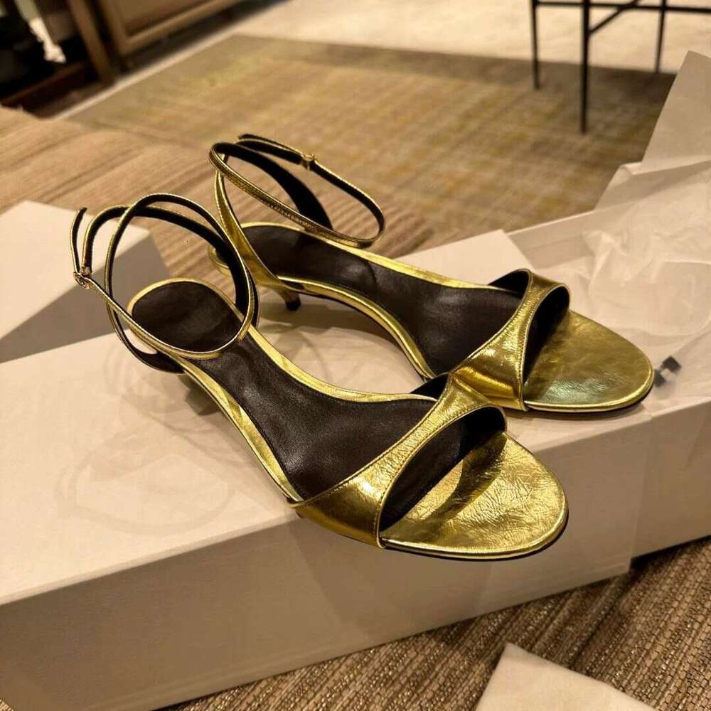 Cowhide Version French Niche Cat heel Strap Open Toe Sandals for Women 2025 New High heheels Slippers