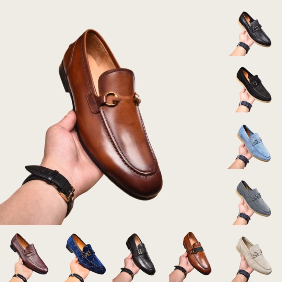 69MODEL Mens Designer Dress Shoes Gradient Color Pointed Toe Shoes Social Shoe Male One Foot Stomp Loafers Black Blue Elegant Party Shoes