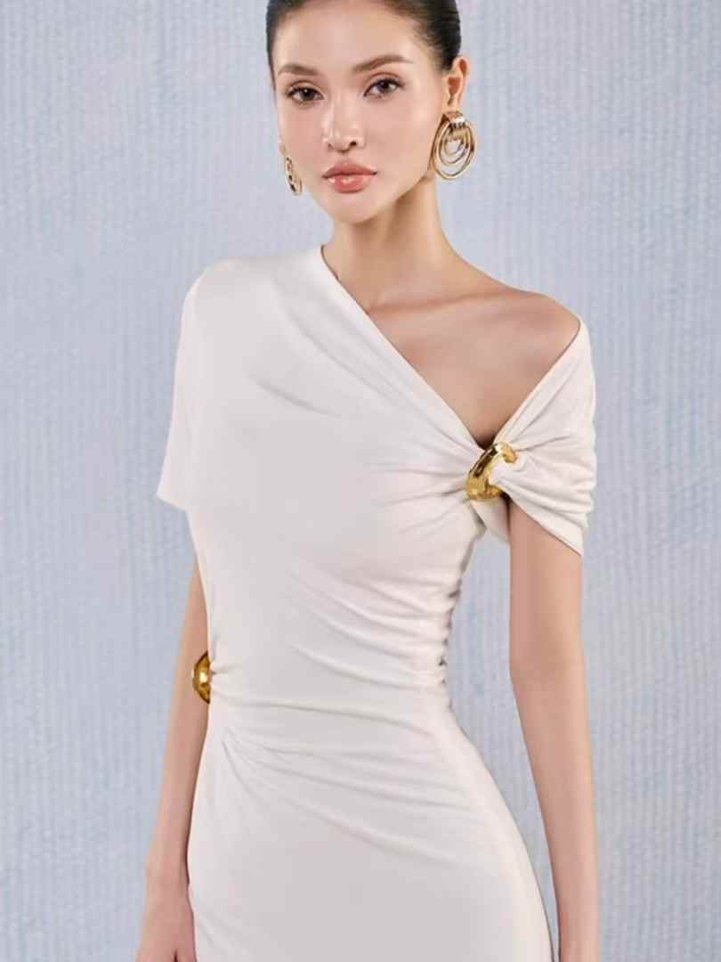 UG190 Elegant and graceful slim fit midi skirt