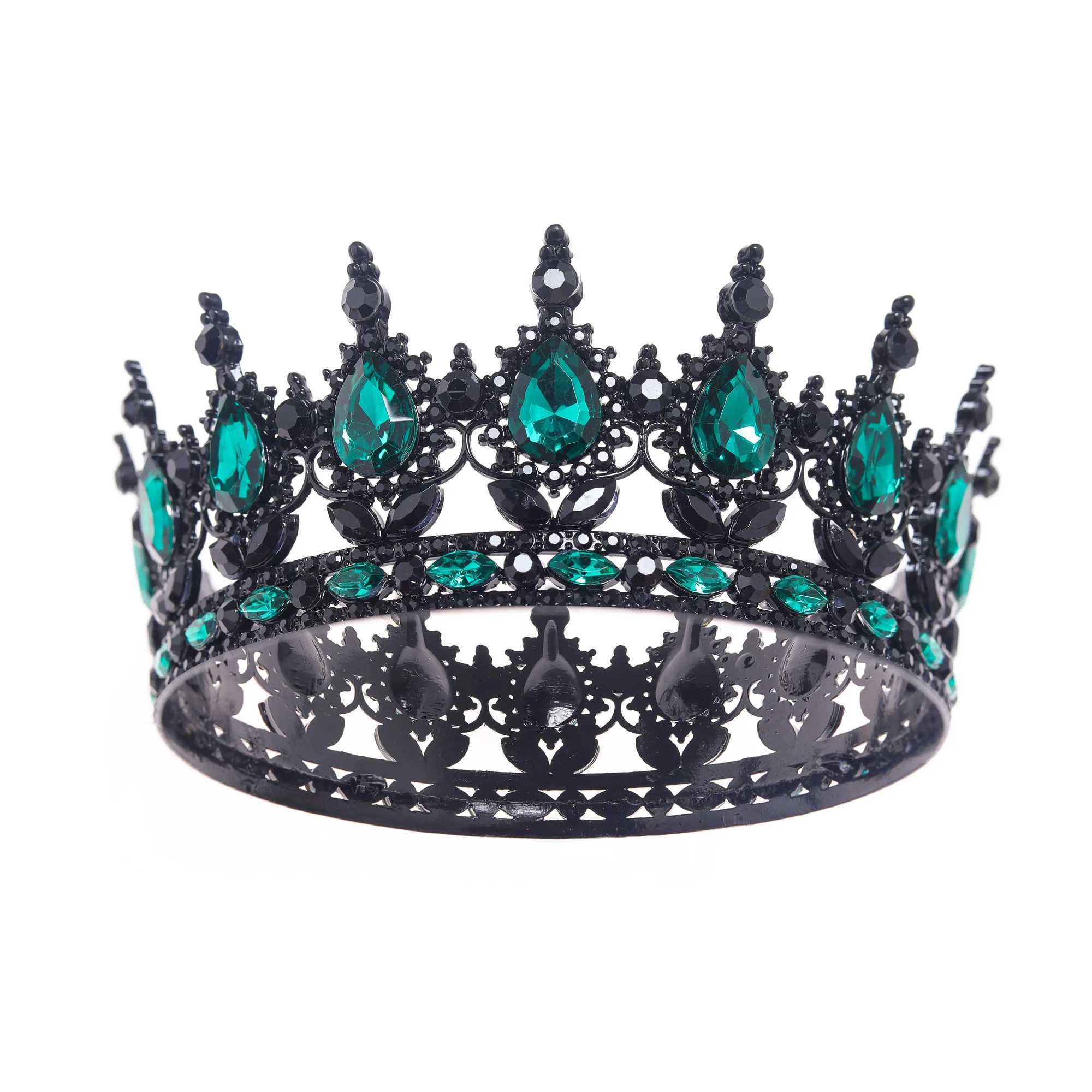 Vintage Baroque Queen King Bride Tiara Crown For Women Headdress Prom Bridal Wedding Tiaras and Crowns Hair Jewelry cessories L2509287DI3