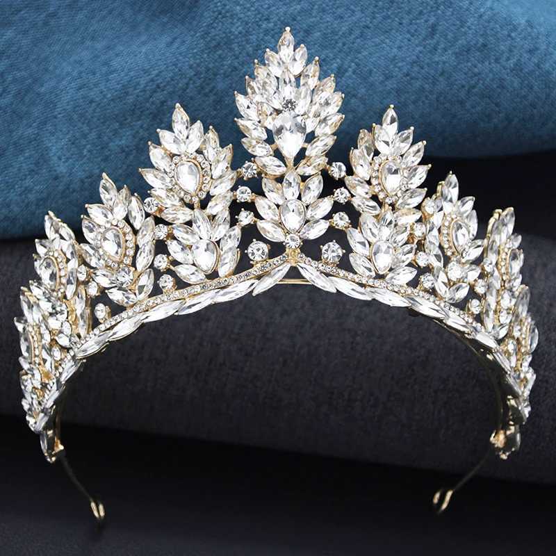 Baroque Yellow Crystal Tiaras for Women Bride Diadem Wedding Crown Bridal Hair Jewelry Party Dress Head cessories L250928C2OL