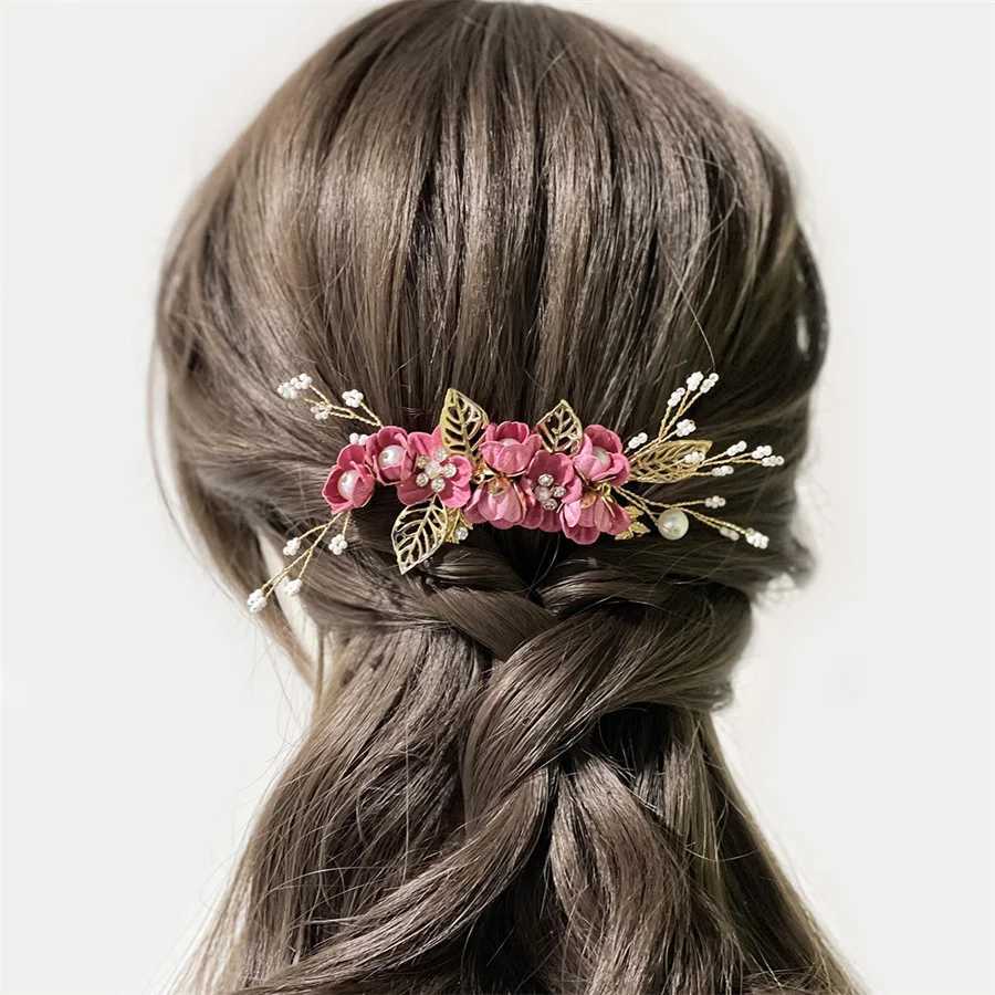 Korean bride wedding headdress Fashion blue purple pink white fresh hair combing womens childrens bridesmaid hair cessories L250928GRLR