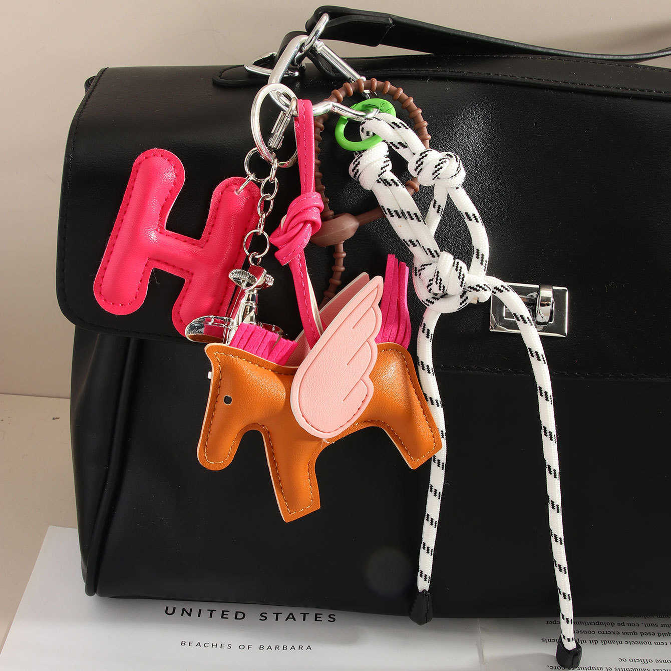 Little Pegasus Bag Pendant Airplane Keychain Strap Leather Bag Pendant Leather Pendant Decoration H250928