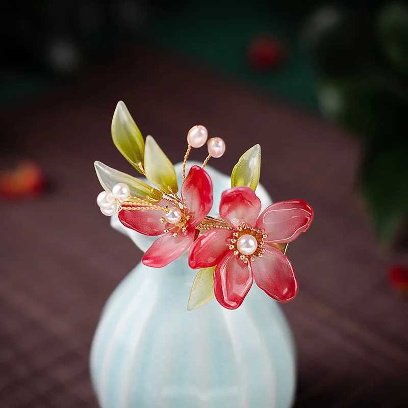 Retro Fashion Flower Hairpins and Side Clips for Women Girls Chinese Hanfu Dress Hair Jewelry cessories Pearls Headpieces L250928NLLO