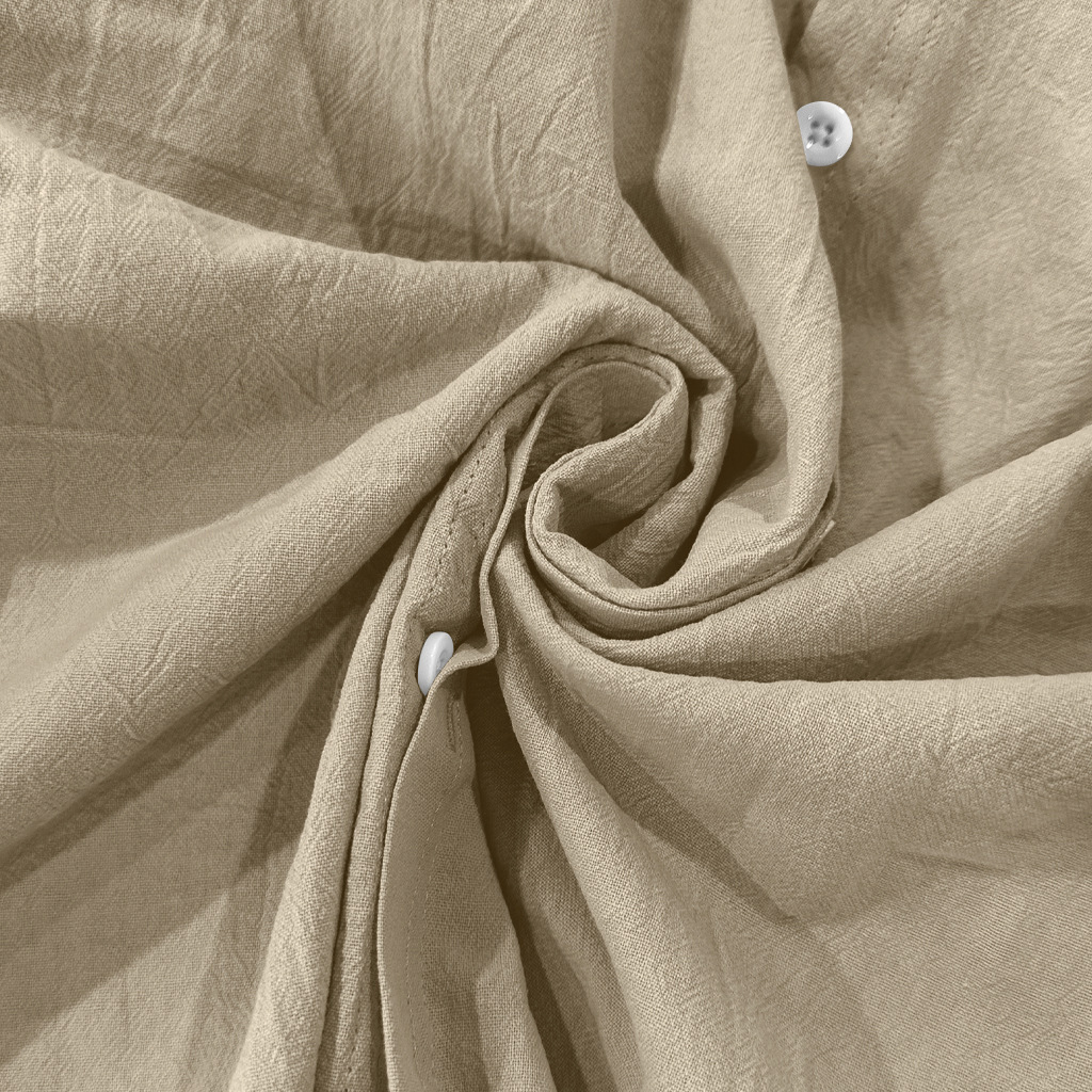 Summer Cotton Linen Shirts For Men Casual Short Sleeved Shirts Blouses Formal Beach Shirts Male Clothing Streetwear Breathe Tops Lightweight Slim Fit 