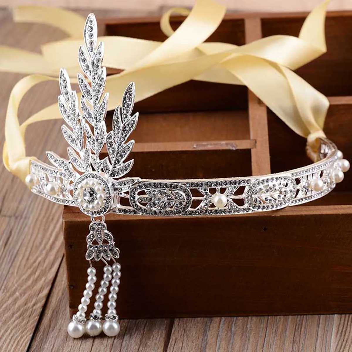 The Great Gatsby Hair cessories Crystal Pearl Tassels Headbands Head Jewelry Wedding Bridal Hairbands Tiaras and TEN L250928YIR1