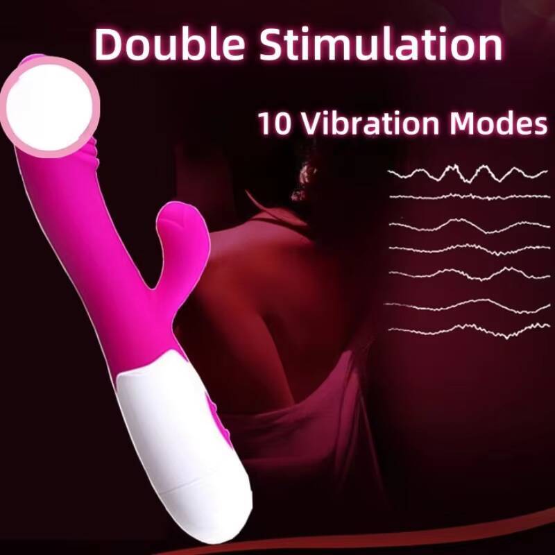 DoubleHeaded Silicone Rabbit Vibrator for Women Adult Sex Toy Magic Wand Dildo Massager for Female