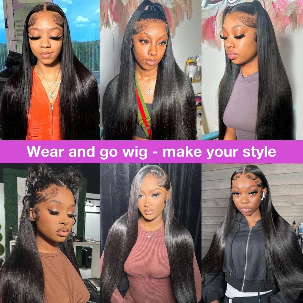 250 300 Density 13x4 13x6 Bone Straight HD Transparent Lace Front Human Hair Wig 30 40 Inch Pre Plucked Lace Frontal Wigs Synthetic
