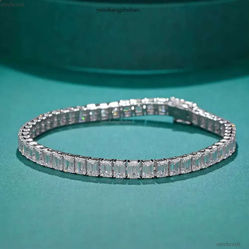VOAINO 14K 9K gold jewelry Emerald Cutting women mens cuff tennis bracelets with lab grown dias