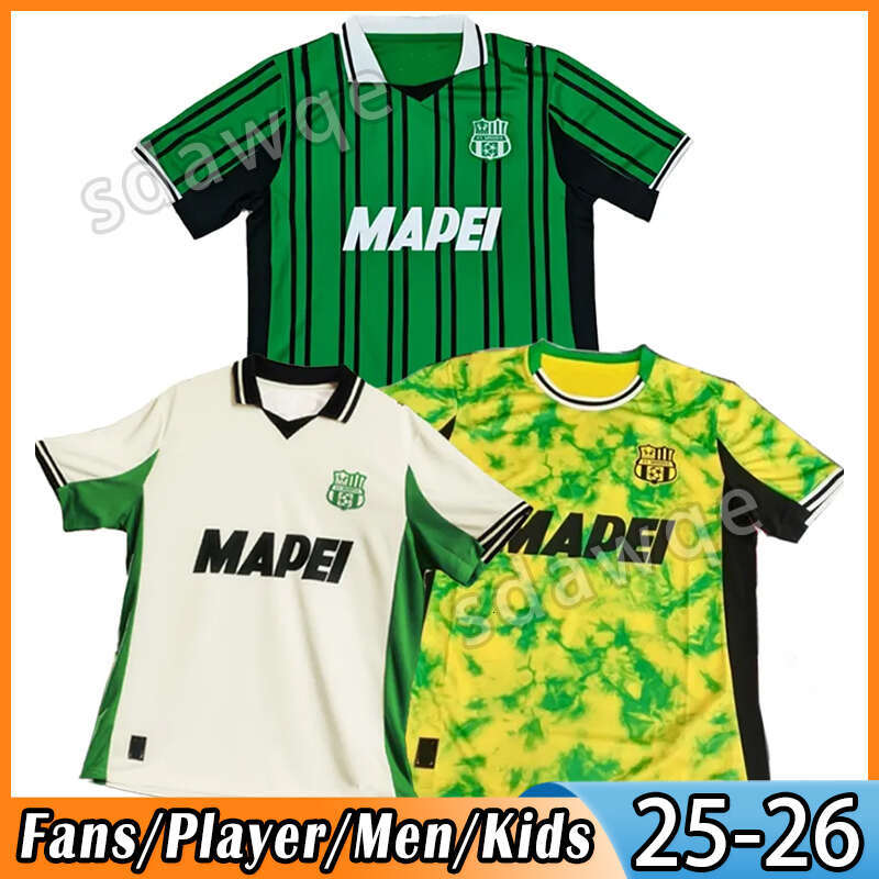 25 26 US Sassuolo Calcio TRAORE Soccer Jerseys Mens BERARDI BOGA CAPUTO OBIANG DEFREL Home away Djuricic Short Sleeve 2025 2026 Football Shirts KYRIAKOPOULOS