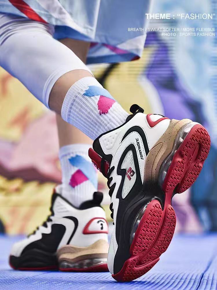 New air-cushioned, shock-absorbing and anti-slip basketball shoes for couples in autumn and winter 2025, lightweight, durable and trendy sports shoes