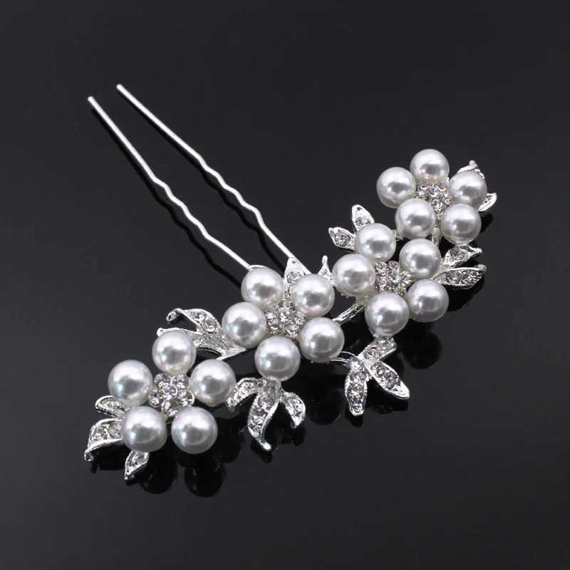 TREAZY Fashion Pearl Crystal Wedding Hair Jewelry Charm Floral Bridal Hair Combs Women Party Hairpins Wedding Hair cessories L250928CS1R