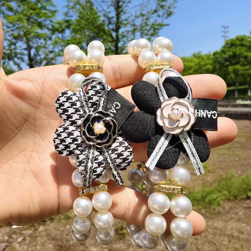 Luxurious Small Dog Pearl Necklace with Flower Bow Puppy Collar Jewelry Pet Decorative Dog Necklace Cat Pearls Collar Girls Dog Accessory D250929