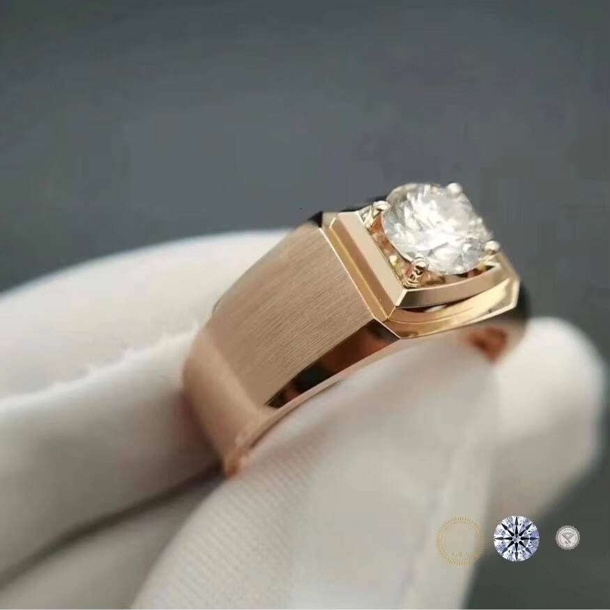 Custom Luxury Hip Hop Pinky Ring S925 Silver Moissanite Ring Men VVS DEF Hip Hop Moissanite Rings