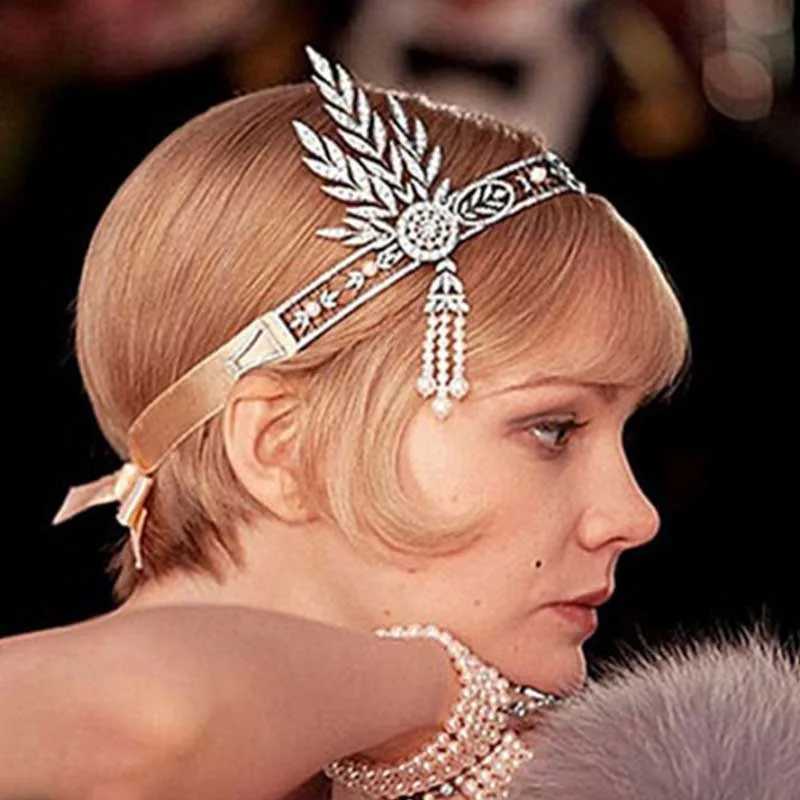 The Great Gatsby Hair cessories Crystal Pearl Tassels Headbands Head Jewelry Wedding Bridal Hairbands Tiaras and TEN L250928YIR1