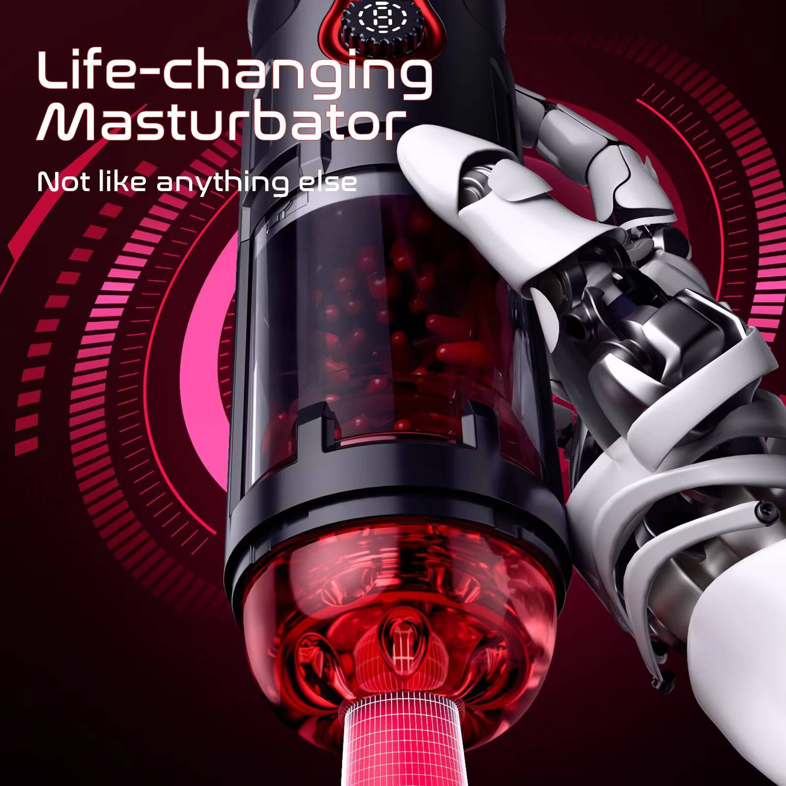 Adult Toy Stroker Vibrator Handsfree Sex Machine Thrusting Rotating Male Masturbation Cup Devices with Mobile Phone Holder