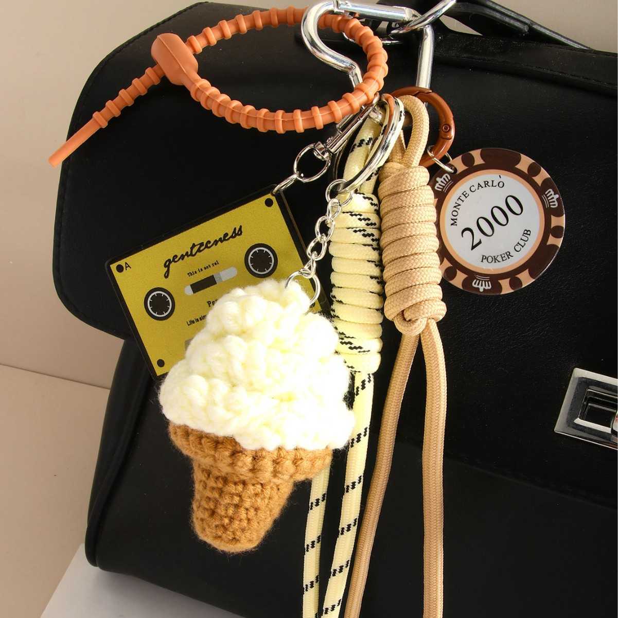Bag Pendant Creative Cute Ice Cream Chip Pendant Accessory H250928