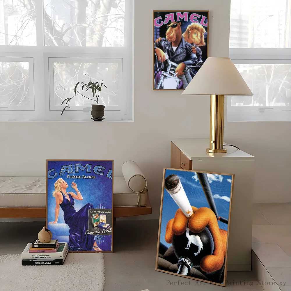 Vintage Camel Cigarettes Poster Paper Printing Home Living Room Entrance Restaurant Cafe Art Painting Decoration D250928