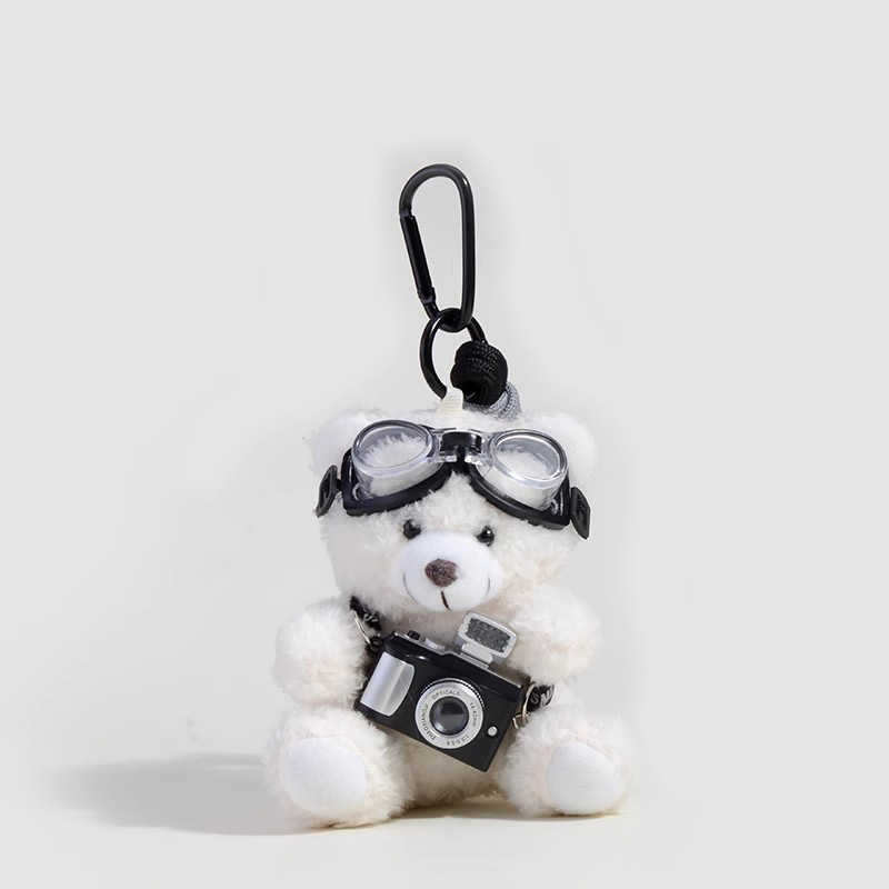 Cute Little Brown Bear Backpack Pendant Backpack Car Keychain Plush Doll Backpack Small Pendant Gift H250928